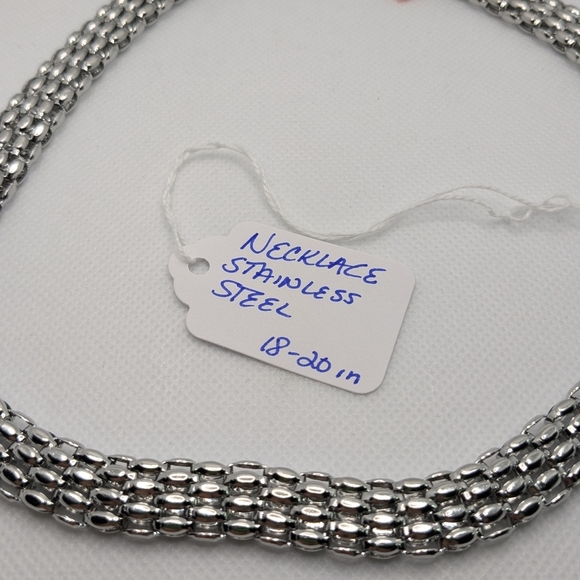 New Elegant Stainless-Steel Popcorn / Fancy Necklace Adjustable Length 18" - 20" - Picture 2 of 10